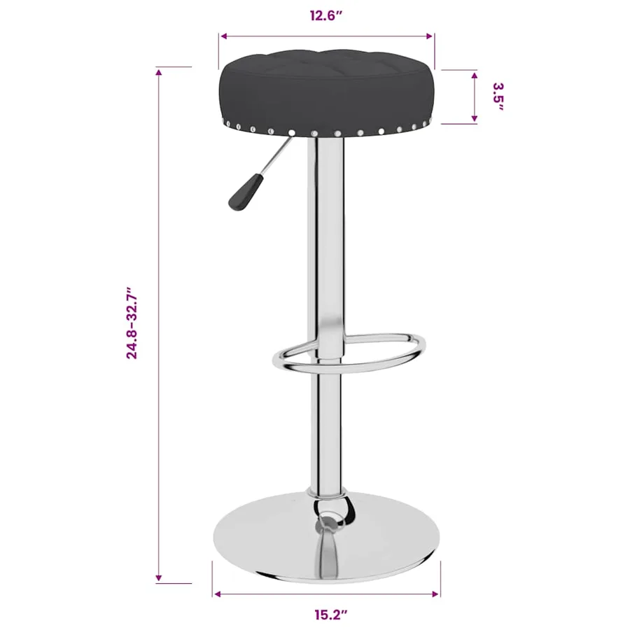 Tabourets de bar lot de 2 noir tissu - 10