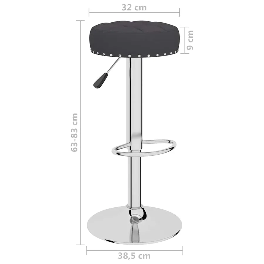 Tabourets de bar lot de 2 noir tissu - 9