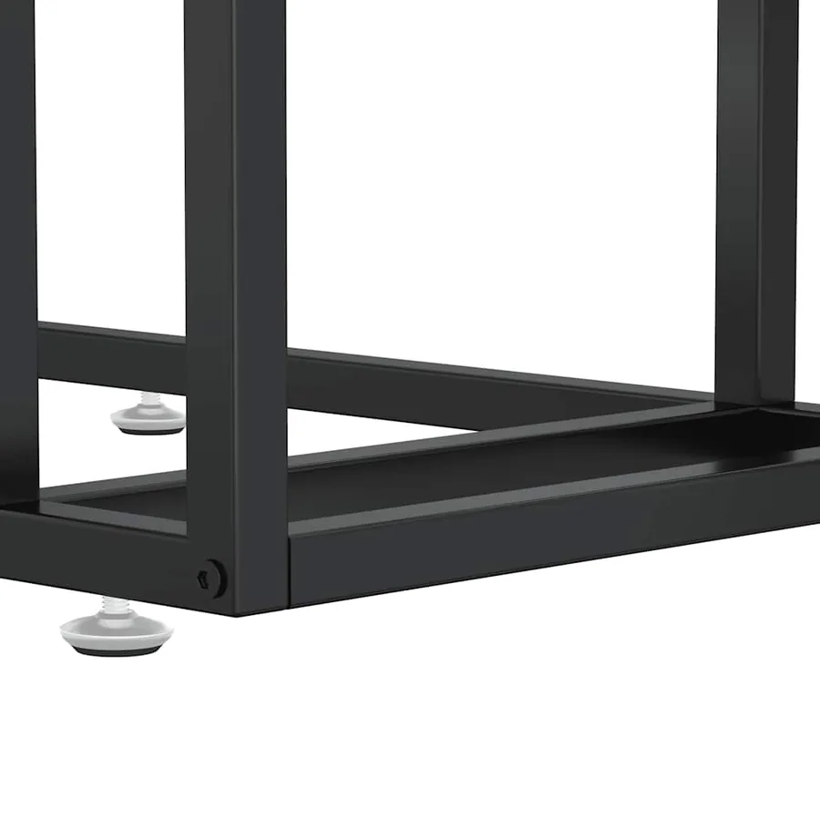 Table d'appoint ordinateur Marbre noir 50x35x65 cm Verre trempé - 6