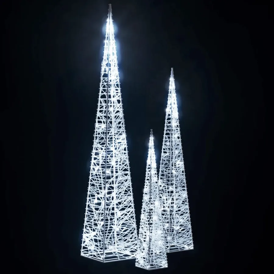 Jeu de cônes lumineux à LED Acrylique Blanc froid 30/45/60 cm - 4