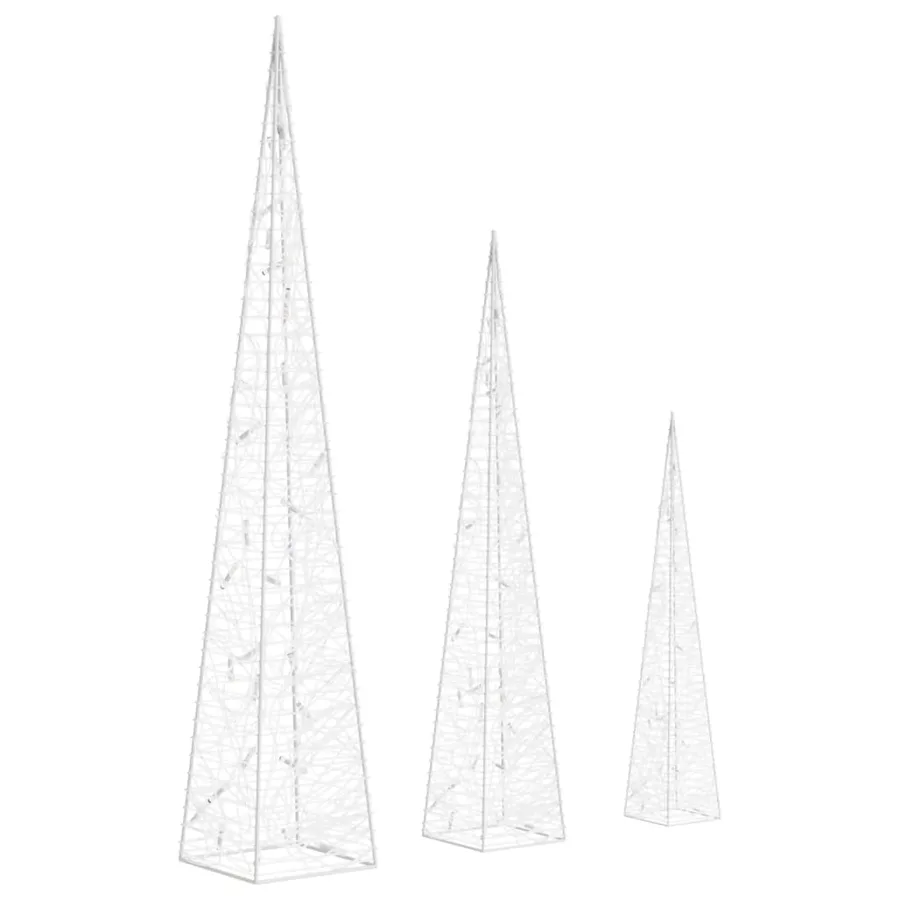 Jeu de cônes lumineux à LED Acrylique Blanc froid 30/45/60 cm - 5