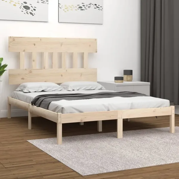 Cadre de lit sans matelas 120x190 cm bois massif