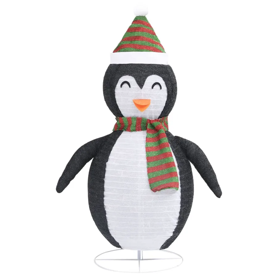 Décoration de Noël pingouin à LED Tissu de luxe 120 cm - 5
