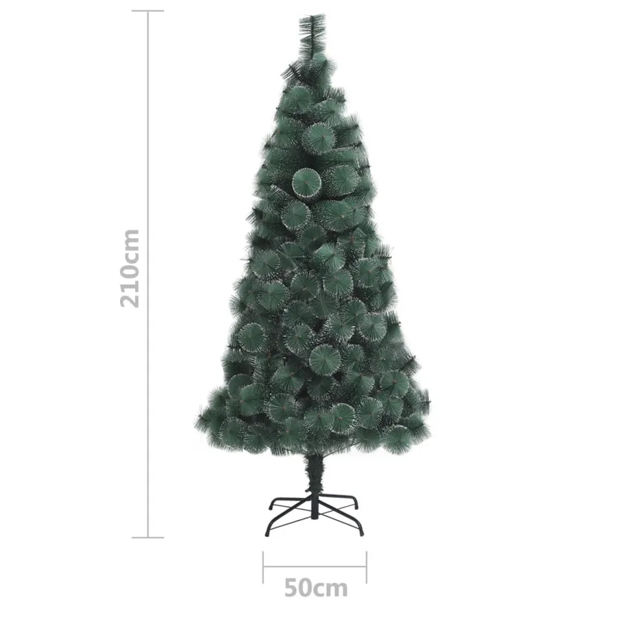 Sapin de Noël artificiel avec support Vert 210 cm PET - 7
