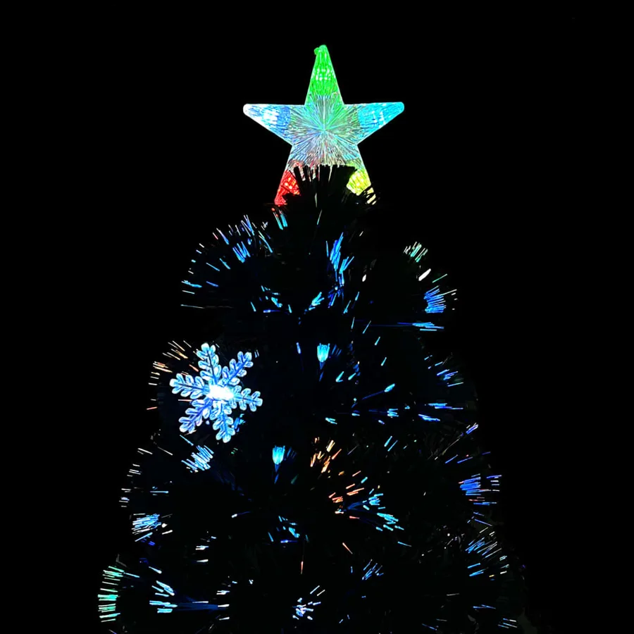 Sapin de Noël et flocons de neige LED Noir 210 cm Fibre optique - 4