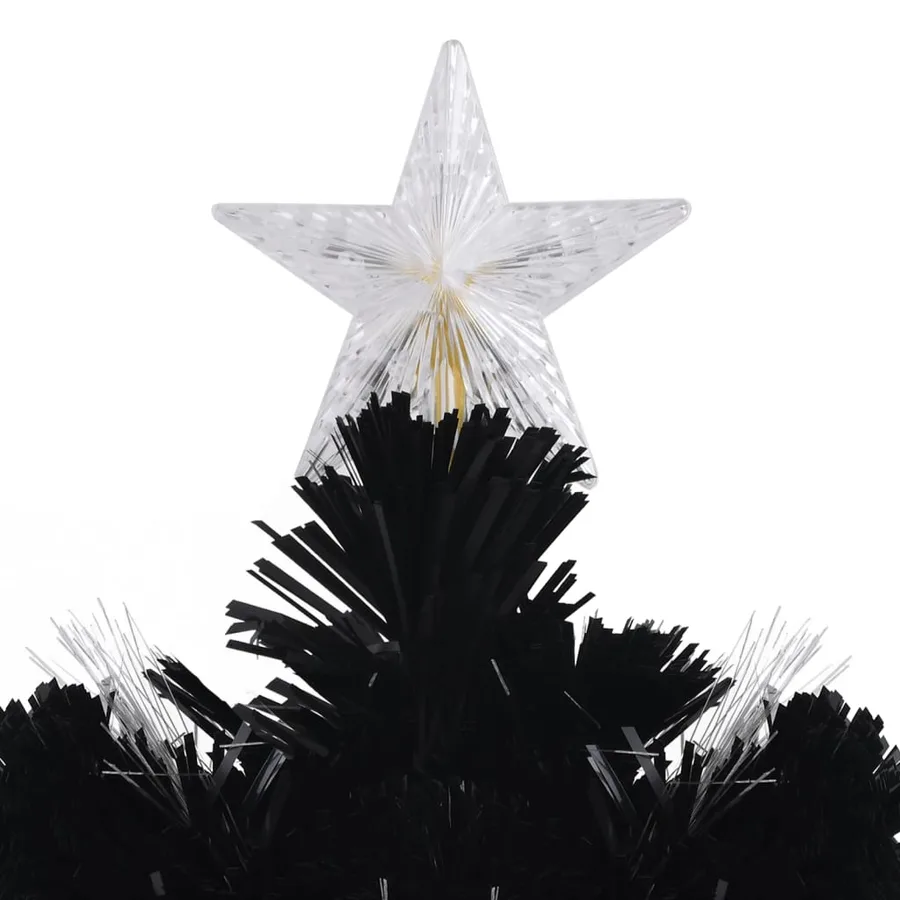 Sapin de Noël et flocons de neige LED Noir 210 cm Fibre optique - 7