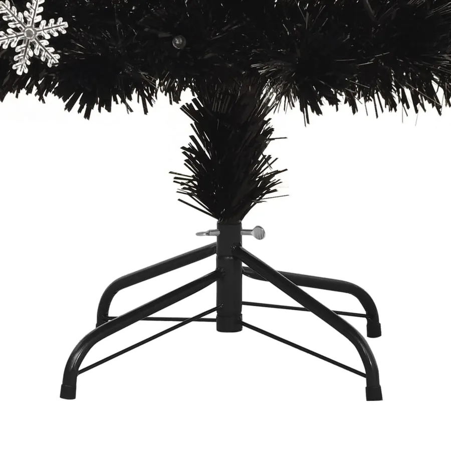 Sapin de Noël et flocons de neige LED Noir 210 cm Fibre optique - 8