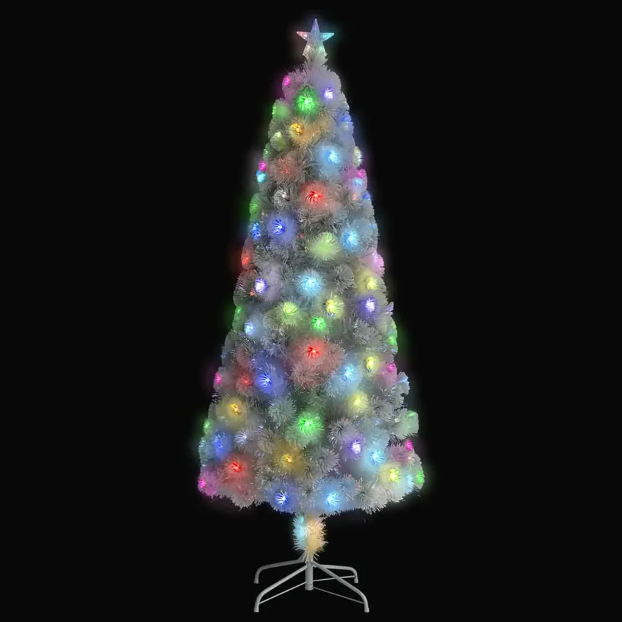 Arbre de Noël artificiel pré-éclairé blanc 240 cm fibre optique - 2
