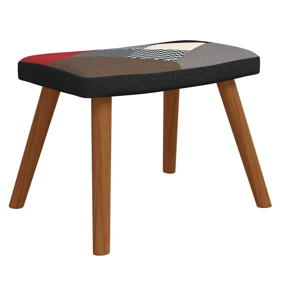 Chaise de relaxation avec repose-pied Patchwork Tissu - 6