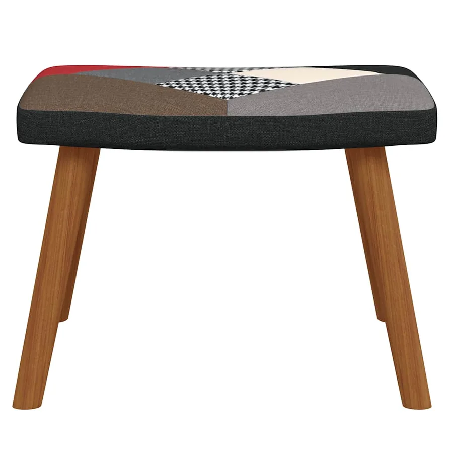 Chaise de relaxation avec repose-pied Patchwork Tissu - 7