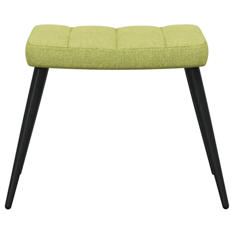 Chaise de relaxation avec tabouret Vert Tissu - 5