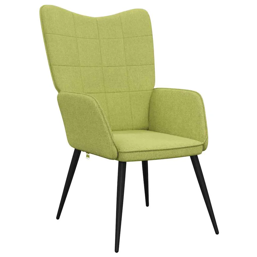 Chaise de relaxation avec tabouret Vert Tissu - 7
