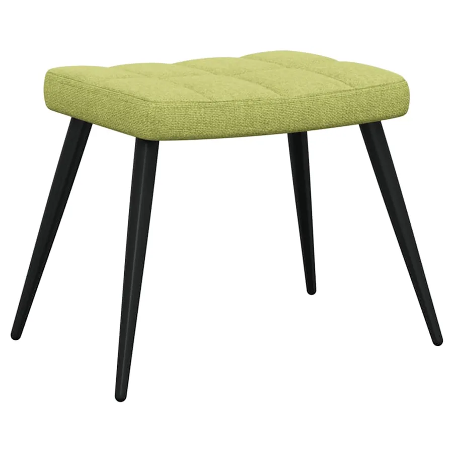 Chaise de relaxation avec tabouret Vert Tissu - 8
