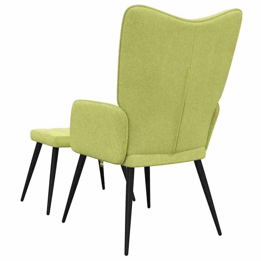 Chaise de relaxation avec tabouret Vert Tissu - 9