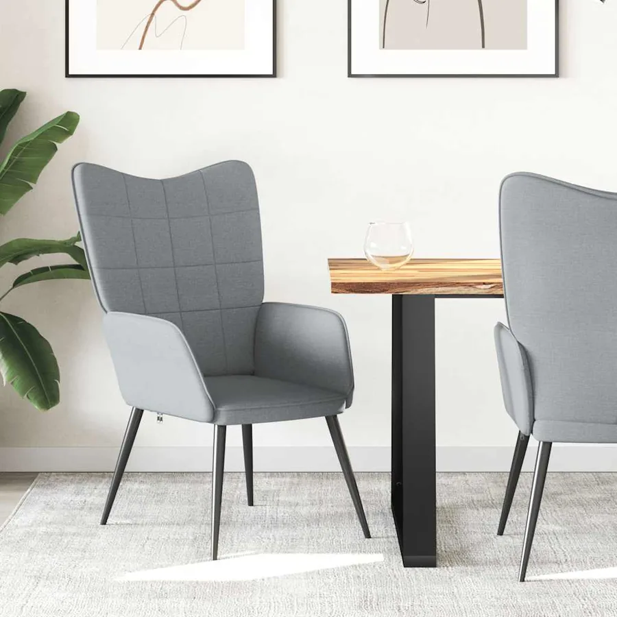 Chaise de relaxation Gris clair Tissu