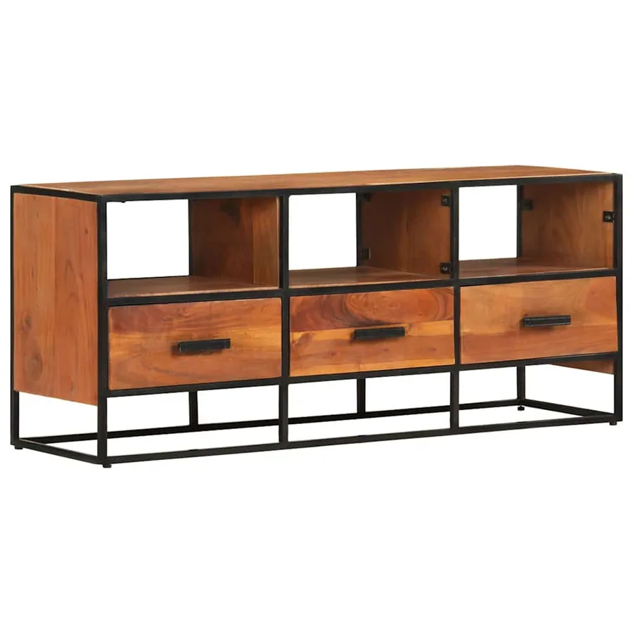 Meuble TV 110x30x45 cm Bois d'acacia massif - 12
