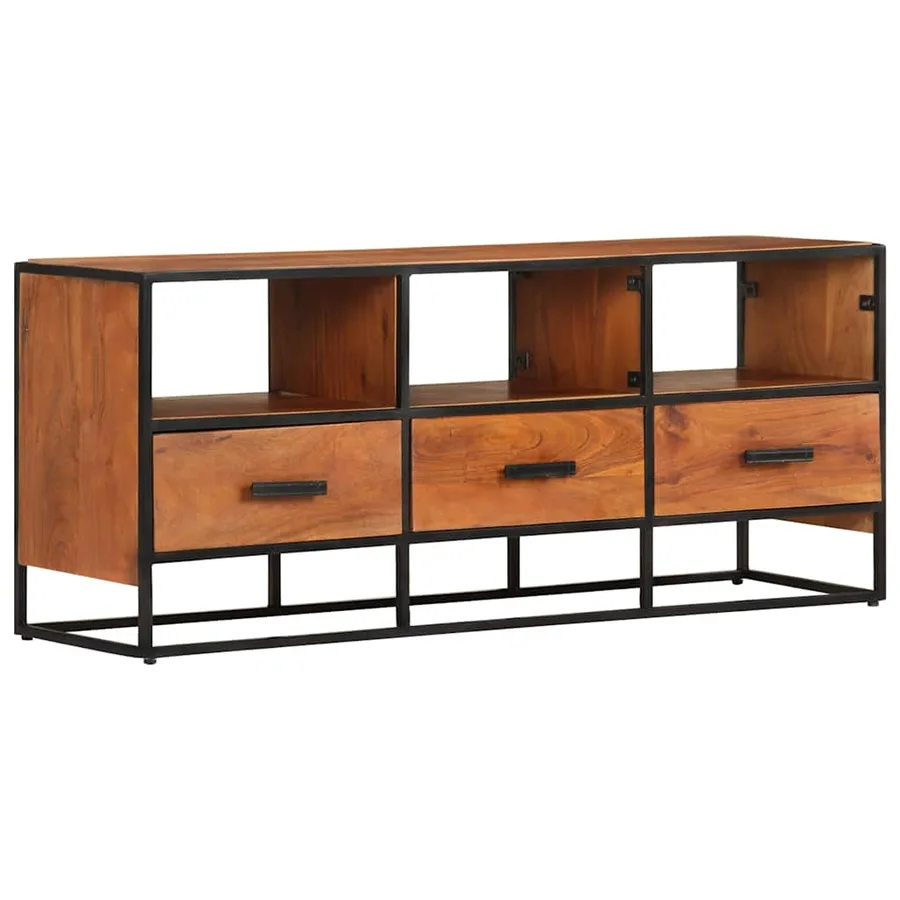 Meuble TV 110x30x45 cm Bois d'acacia massif - 9