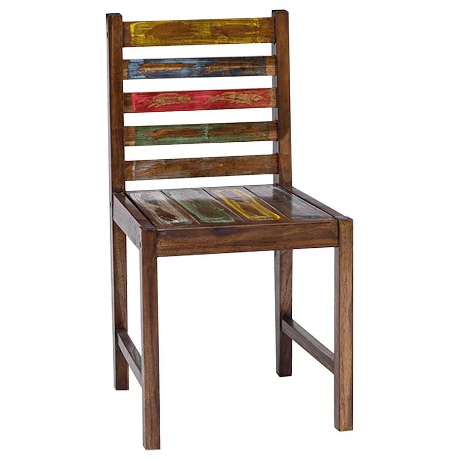 Chaises à manger lot de 2 bois de récupération solide
