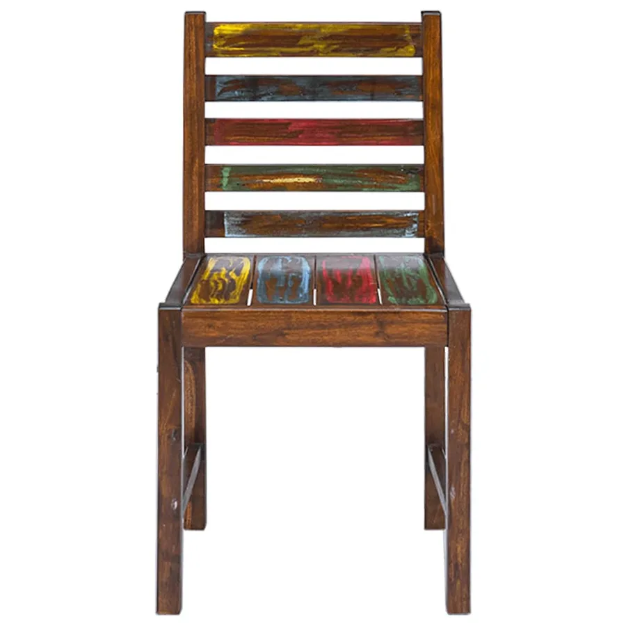 Chaises à manger lot de 2 bois de récupération solide - 2