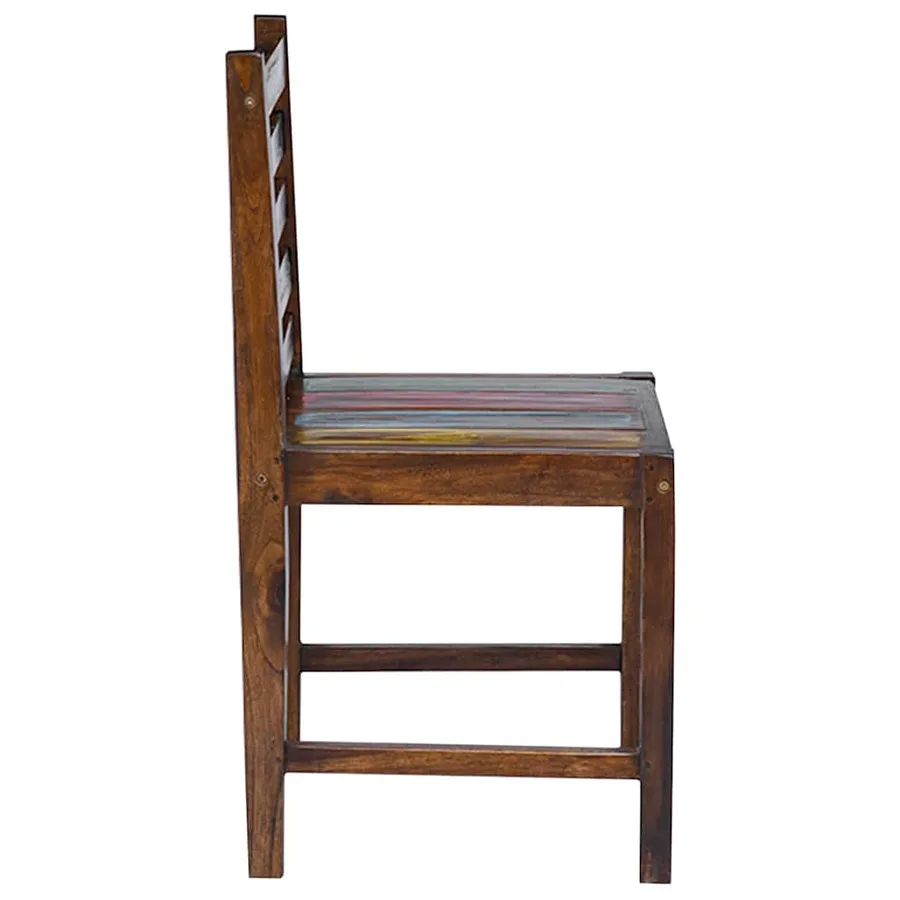Chaises à manger lot de 2 bois de récupération solide - 4