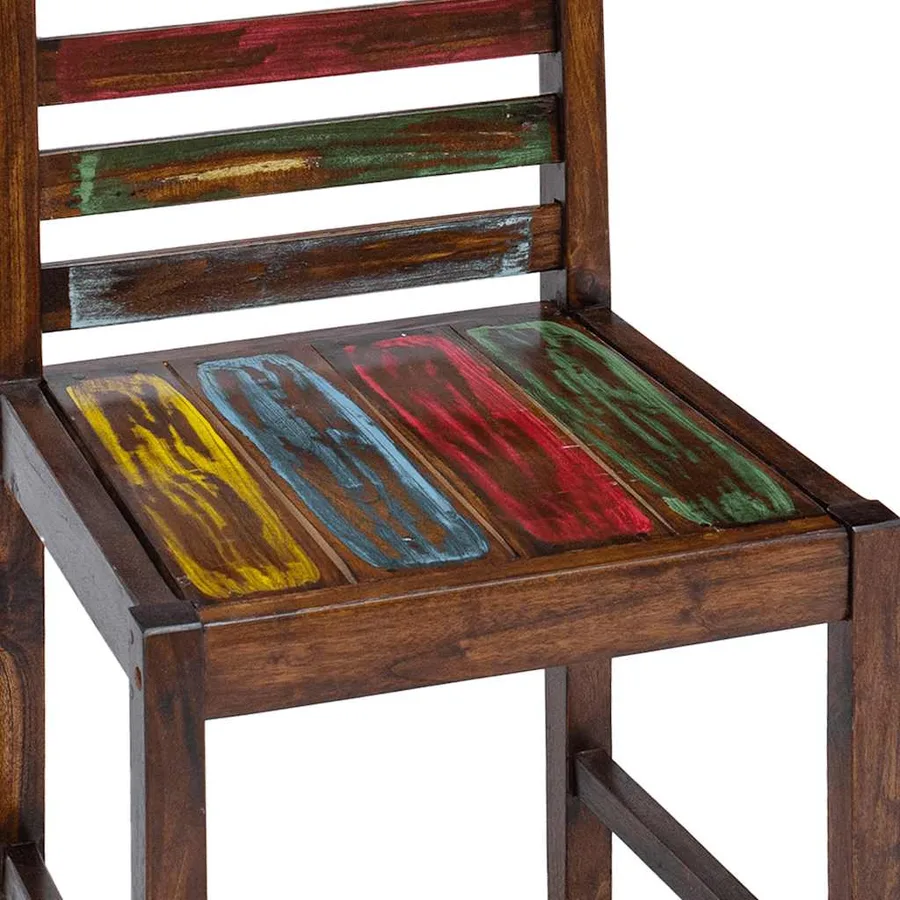 Chaises à manger lot de 2 bois de récupération solide - 8