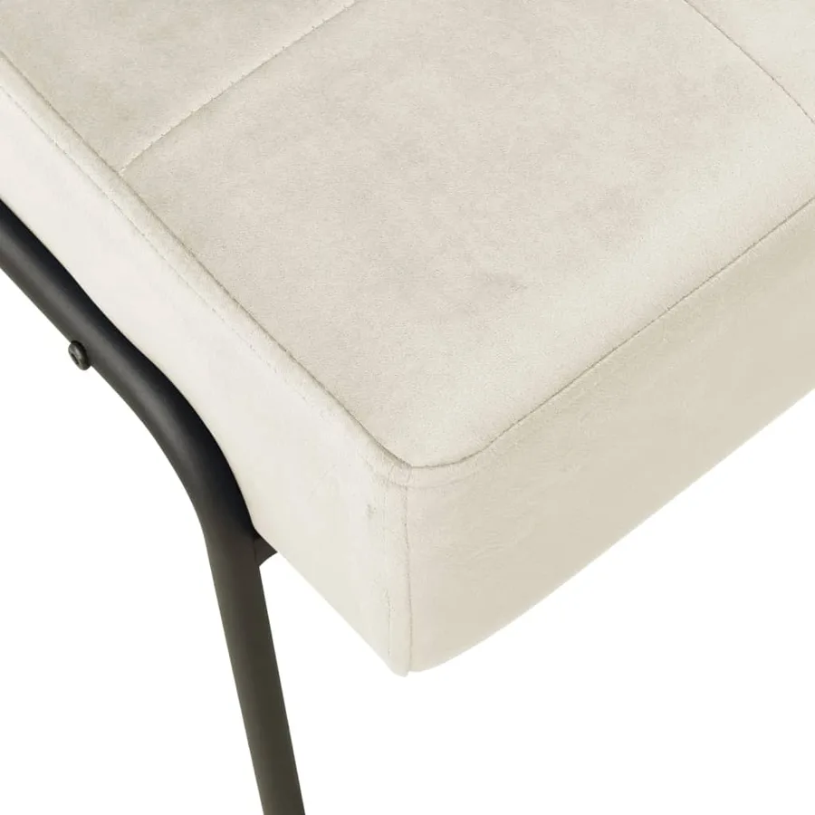 Chaise de relaxation 65x79x87 cm Blanc crème Velours - 5