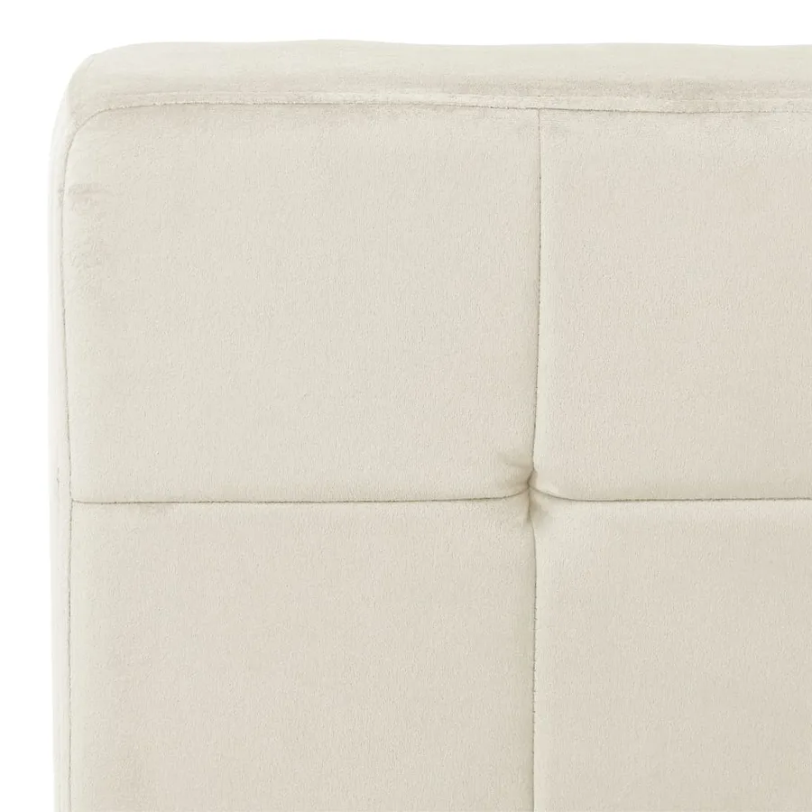 Chaise de relaxation 65x79x87 cm Blanc crème Velours - 6