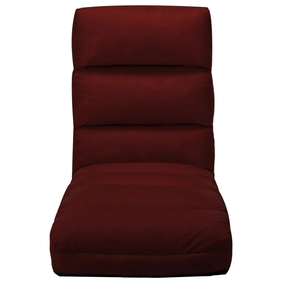 Chaise pliable de sol Rouge bordeaux Similicuir - 2