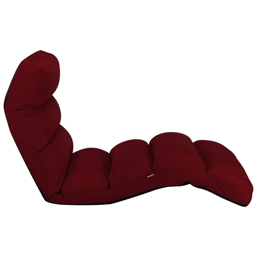 Chaise pliable de sol Rouge bordeaux Similicuir - 3