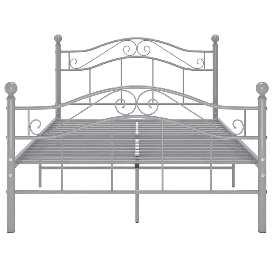 Cadre de lit sans matelas gris métal 120x200 cm - 3