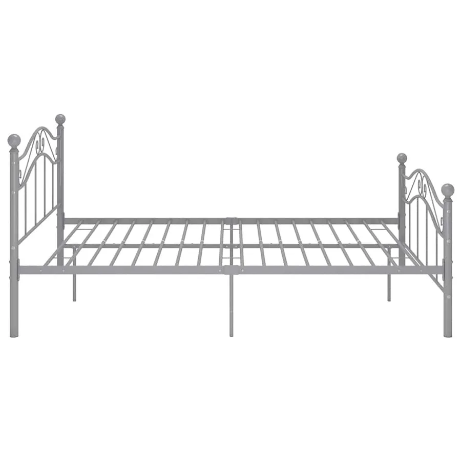 Cadre de lit sans matelas gris métal 120x200 cm - 4