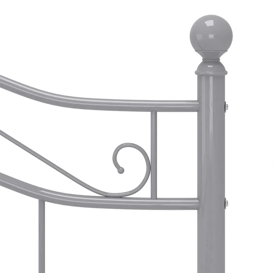 Cadre de lit sans matelas gris métal 120x200 cm - 6