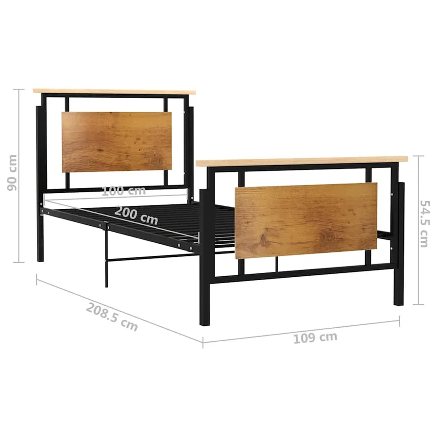 Cadre de lit sans matelas métal 100x200 cm - 6
