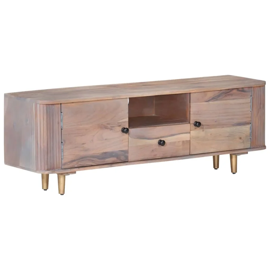 Meuble TV 118x30x40 cm Bois d'acacia massif - 10