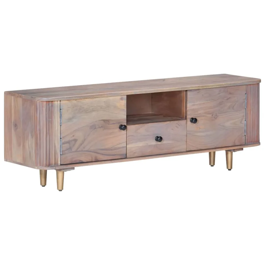 Meuble TV 118x30x40 cm Bois d'acacia massif - 12