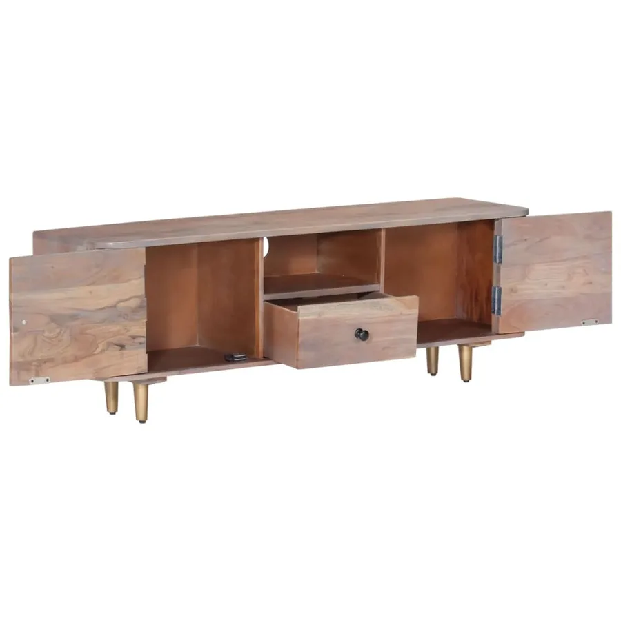Meuble TV 118x30x40 cm Bois d'acacia massif - 2