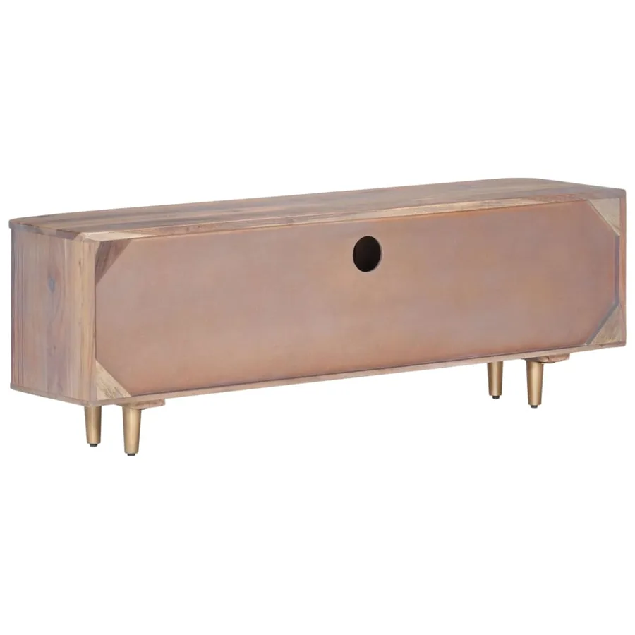 Meuble TV 118x30x40 cm Bois d'acacia massif - 5