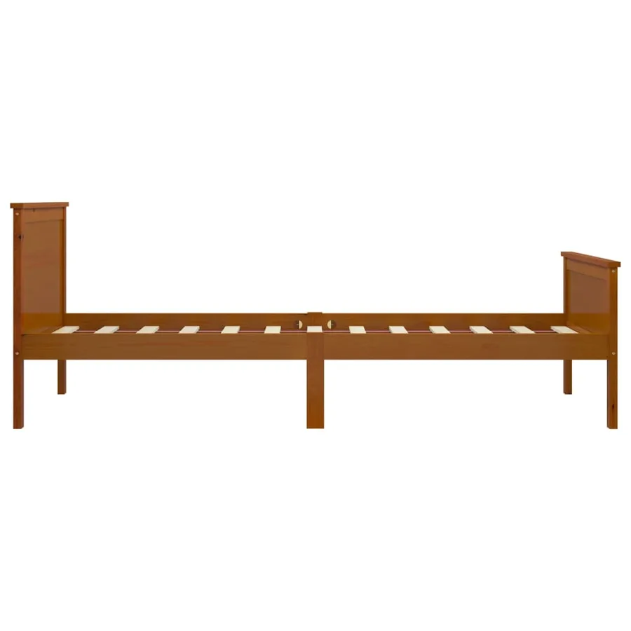 Cadre de lit sans matelas marron miel pin massif 100x200 cm - 4
