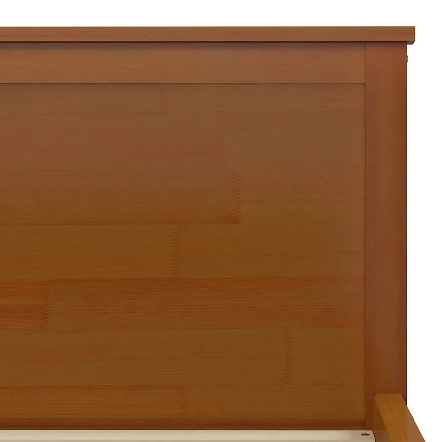 Cadre de lit sans matelas marron miel pin massif 100x200 cm - 6