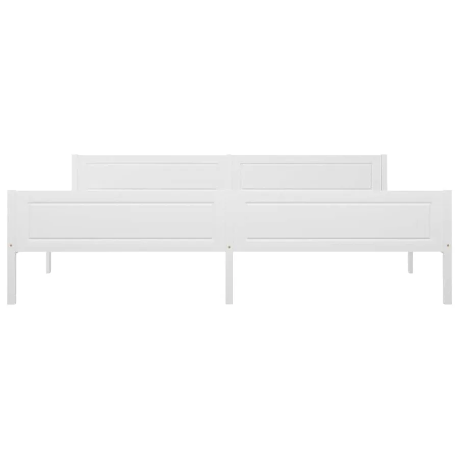 Cadre de lit sans matelas bois massif de pin blanc 200x200 cm - 3