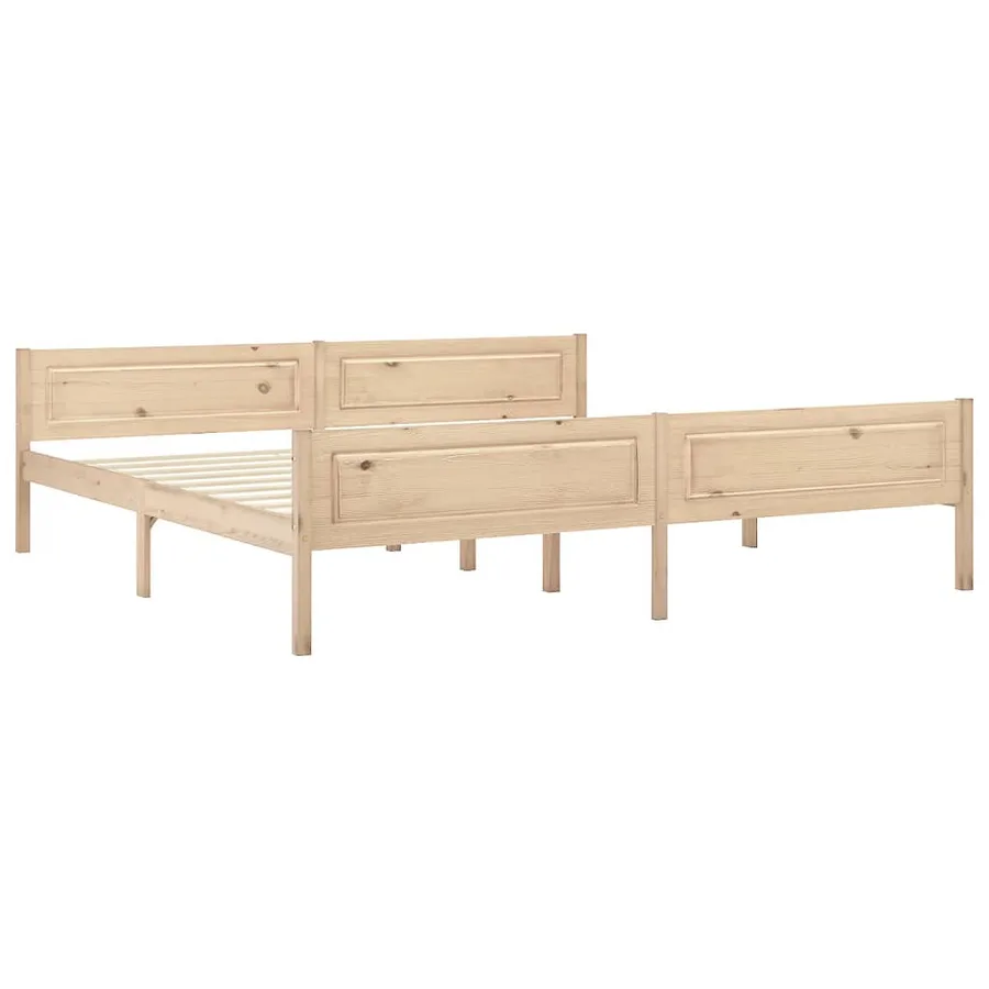 Cadre de lit sans matelas bois massif de pin 200x200 cm - 2