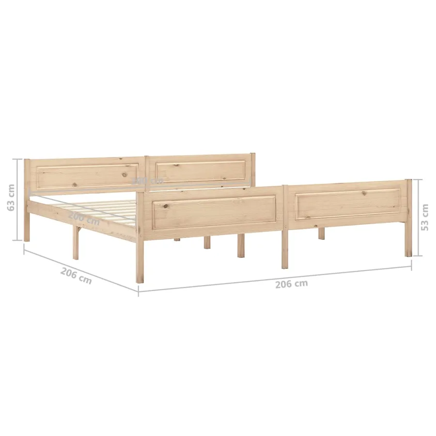 Cadre de lit sans matelas bois massif de pin 200x200 cm - 6