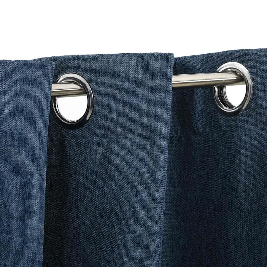 Rideaux occultants Aspect lin avec œillets 2 pcs Bleu 140x175cm - 3