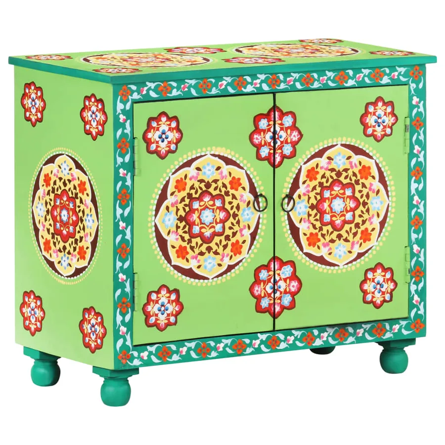 Buffet peint à la main Multicolore 70x35x60 cm Bois de manguier