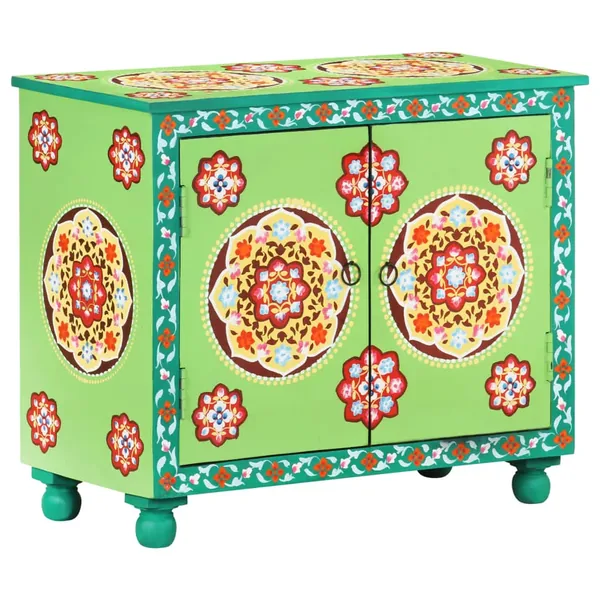 Buffet peint à la main Multicolore 70x35x60 cm Bois de manguier