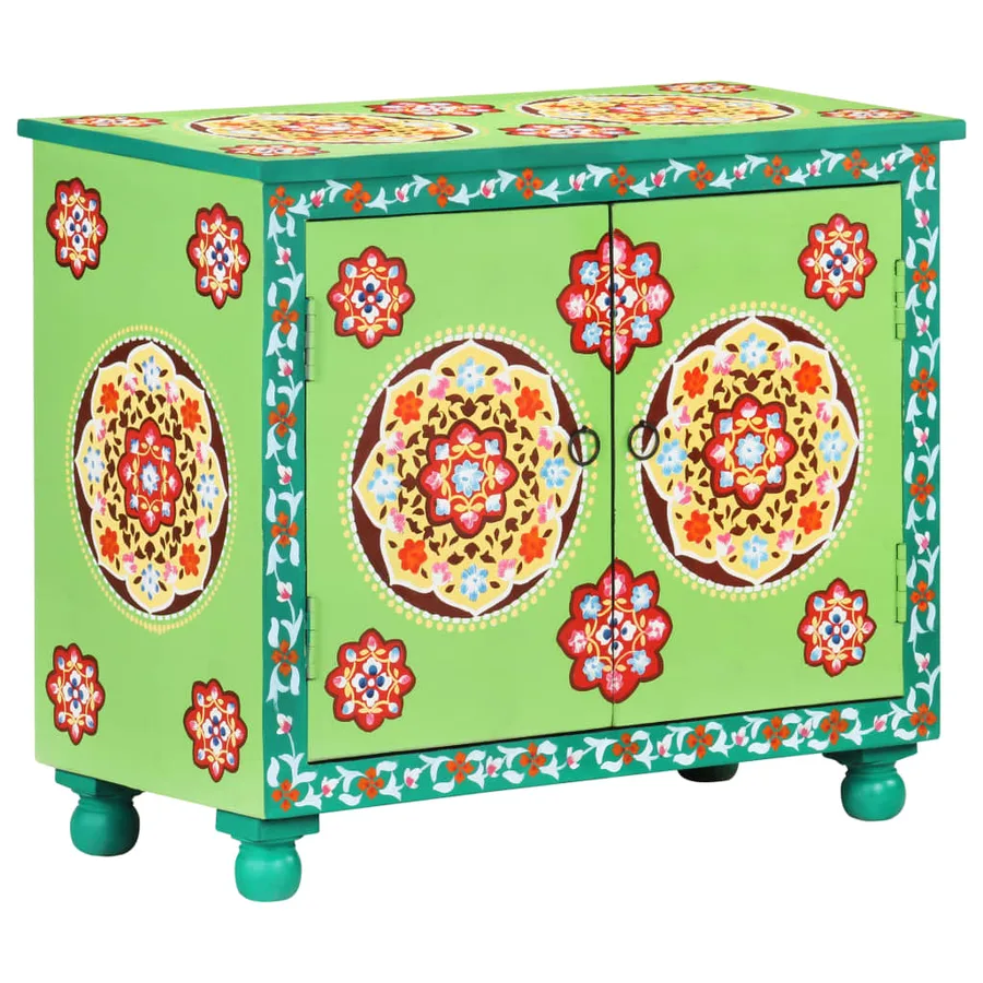 Buffet peint à la main Multicolore 70x35x60 cm Bois de manguier - 10