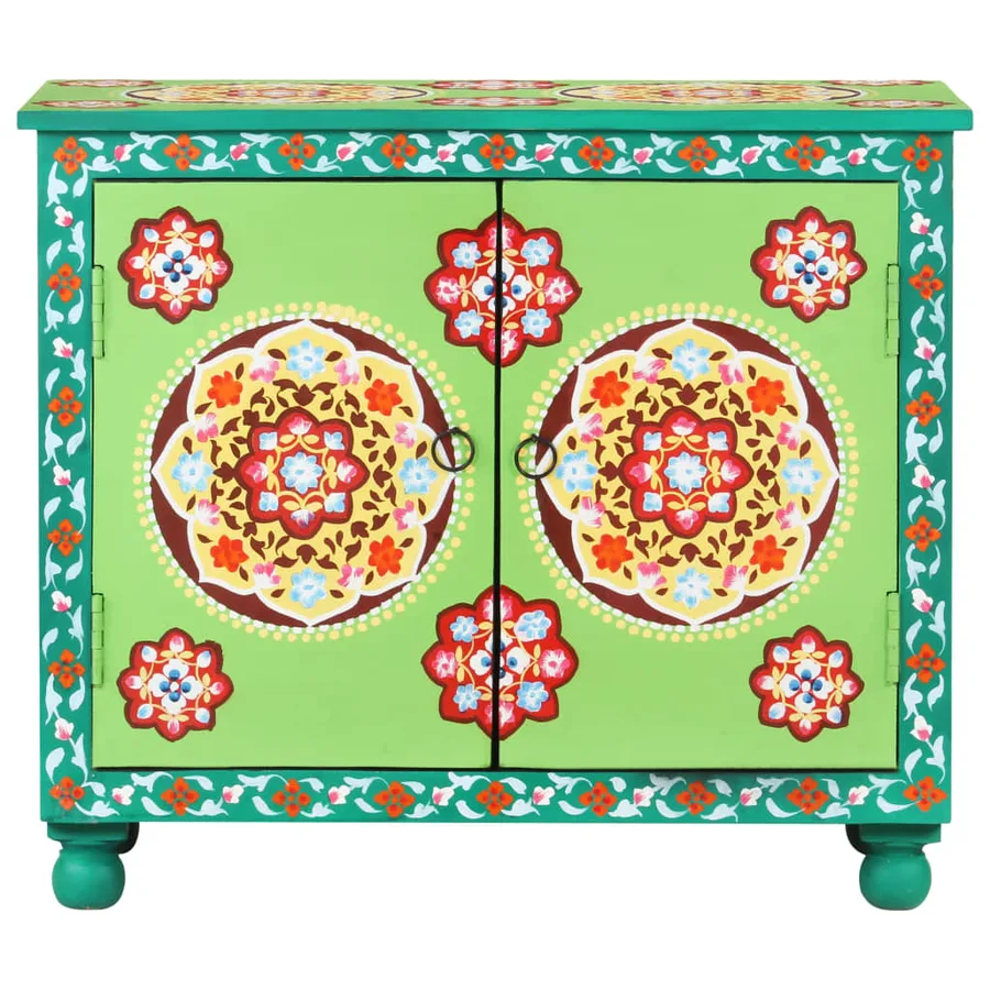 Buffet peint à la main Multicolore 70x35x60 cm Bois de manguier - 2