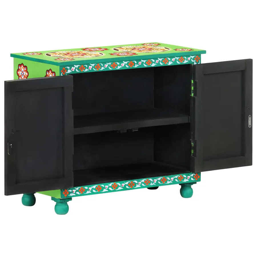 Buffet peint à la main Multicolore 70x35x60 cm Bois de manguier - 3