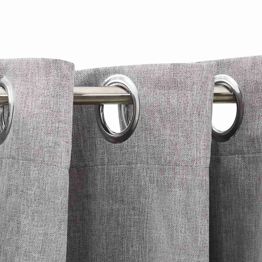 Rideaux occultants Aspect lin avec œillets 2 pcs Gris 140x225cm - 3