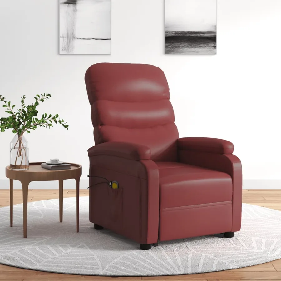 Fauteuil de massage Rouge bordeaux Similicuir